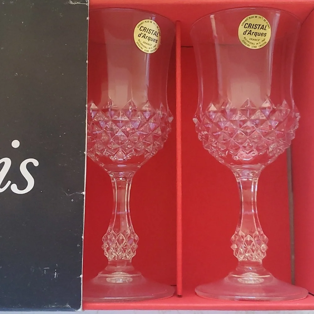 6 Cristal D'Arques Crystal Wine Glasses 18cl Size